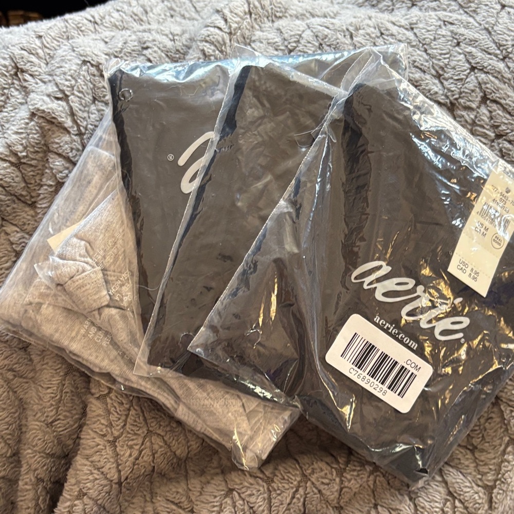 Aerie Black and Gray Boy Briefs (5 pairs)